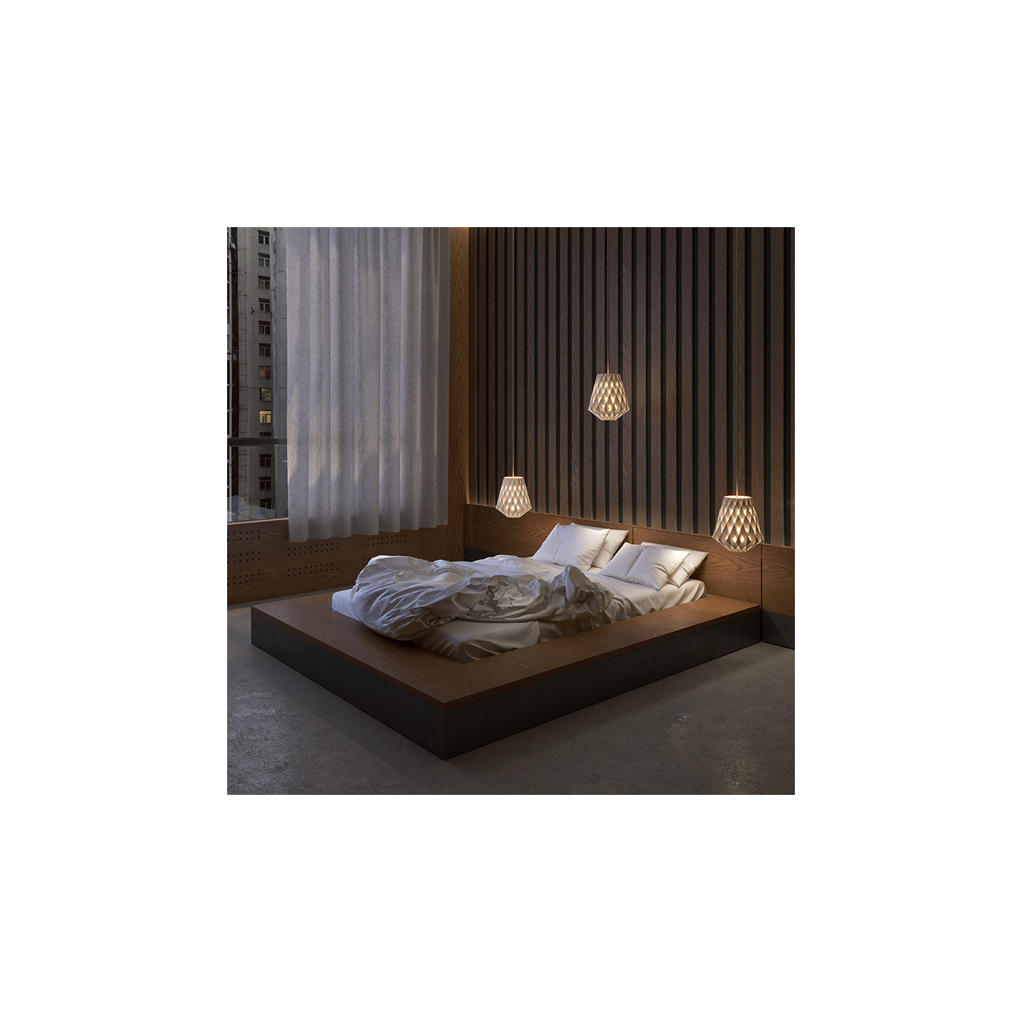 Suspension en bois SIGNATURE Ø28, forme pomme de pin, 3 coloris Pilke