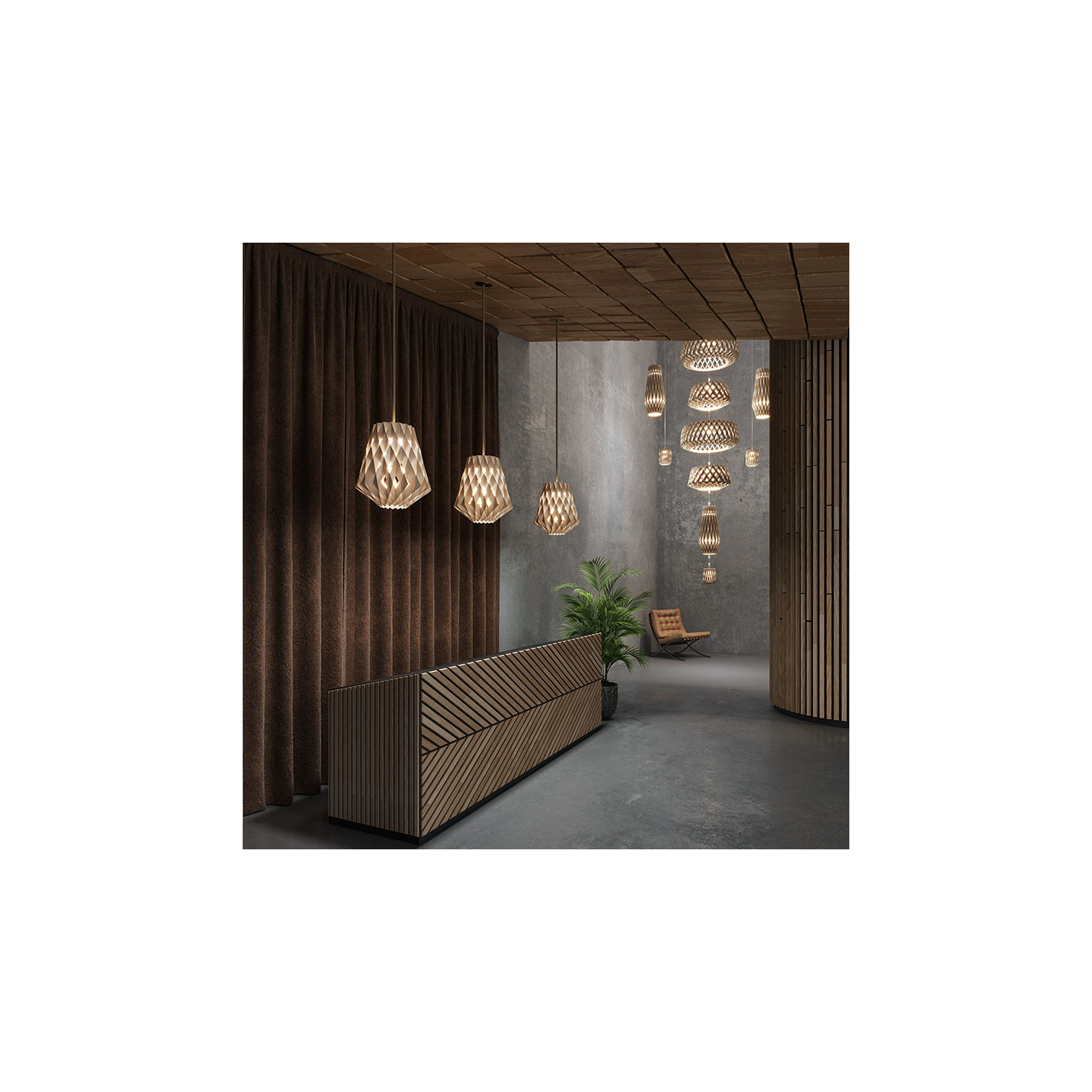 Suspension en bois SIGNATURE Ø28, forme pomme de pin, 3 coloris Pilke