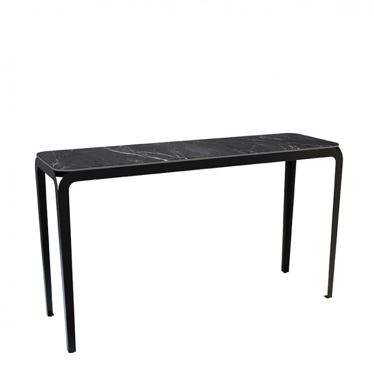 Console marbre SUMATRA, 2 finitions de plateaux céramique Akante