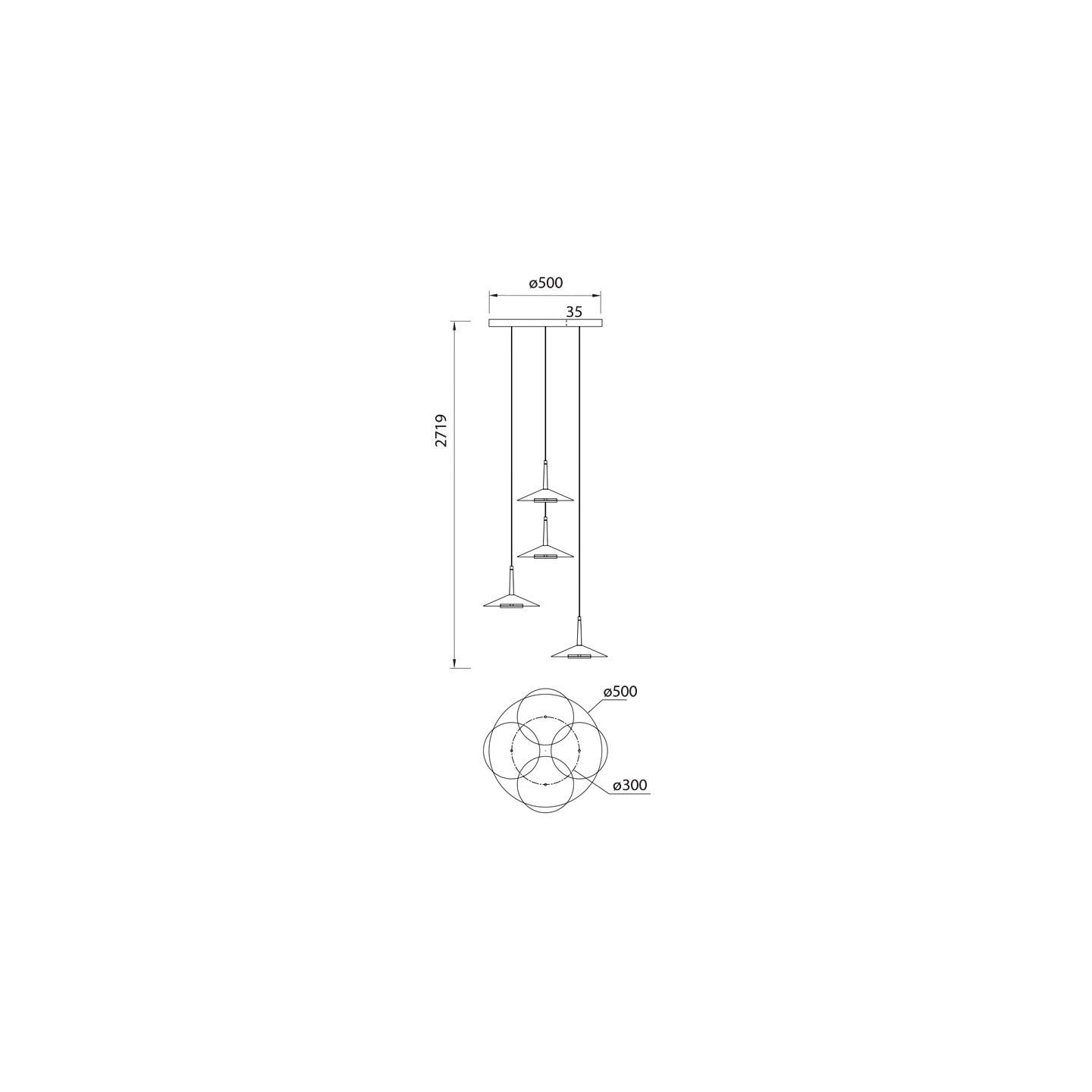 Suspension 4 lampes ORION Mantra illuminacion