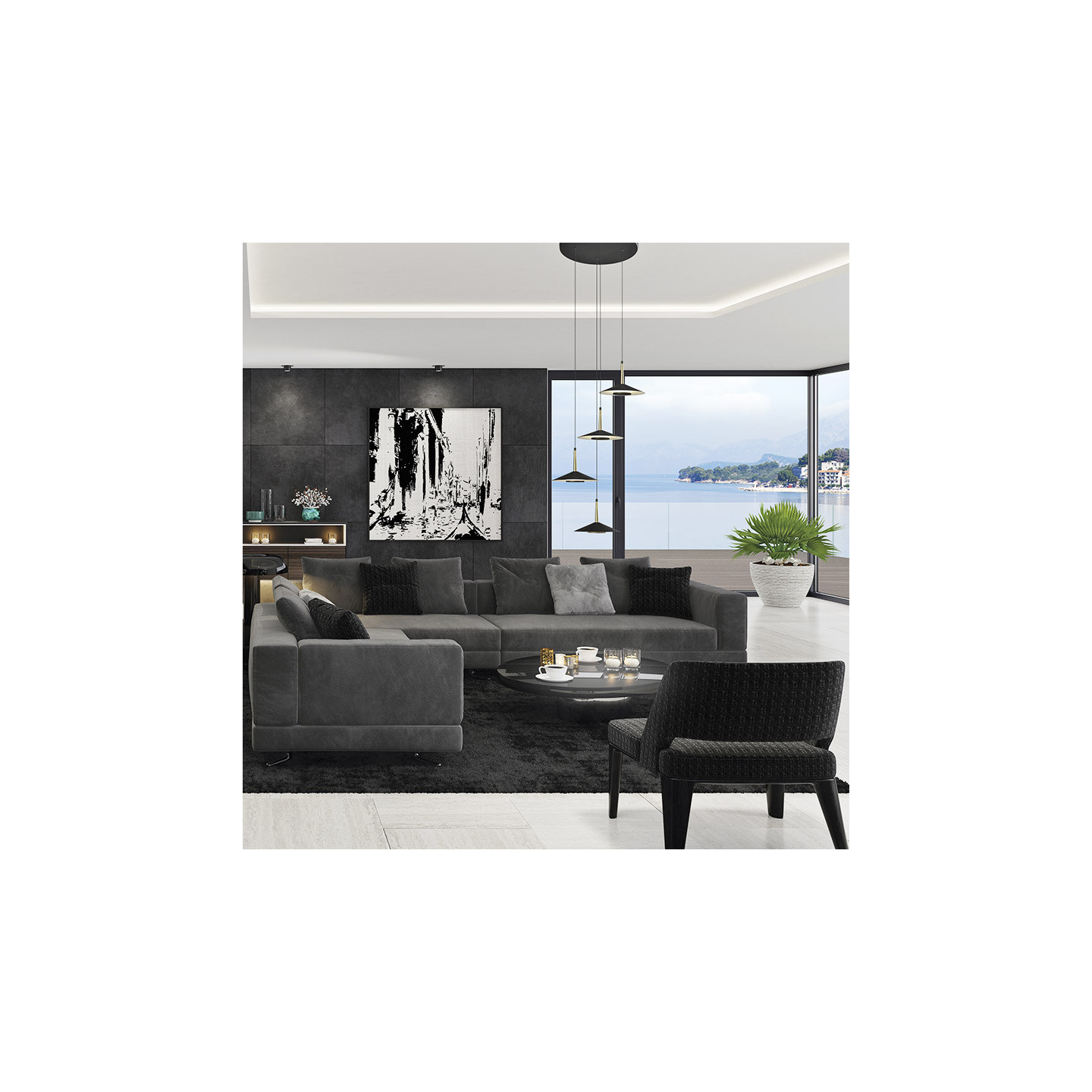 Suspension 4 lampes ORION Mantra illuminacion