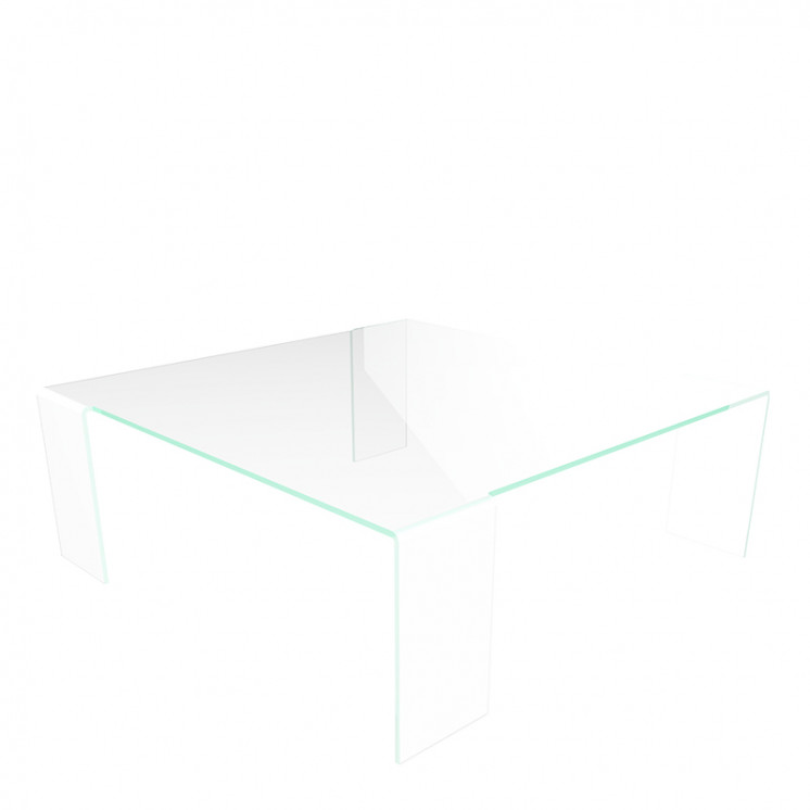 Table basse carré en verre ASTORIA 110, clair ou cristal Akante