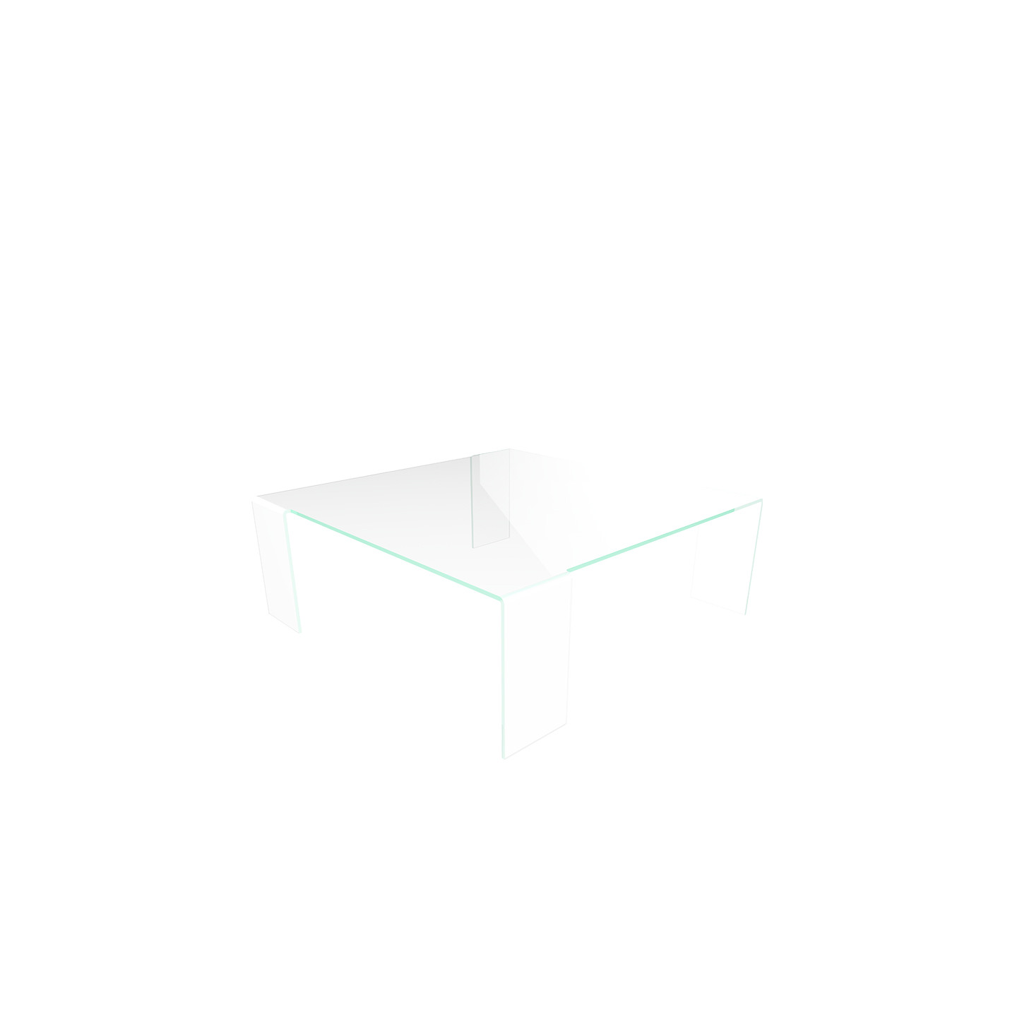 Table basse carré en verre ASTORIA 110, clair ou cristal Akante