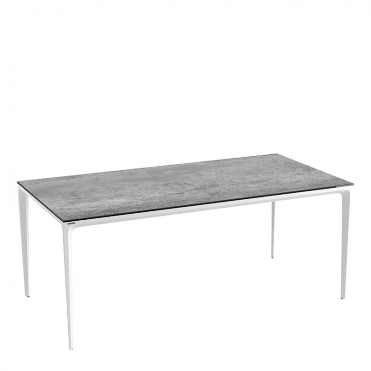 Table aluminium extérieur MALLORCA 200 x 100 cm, 5 finitions de plateaux Akante