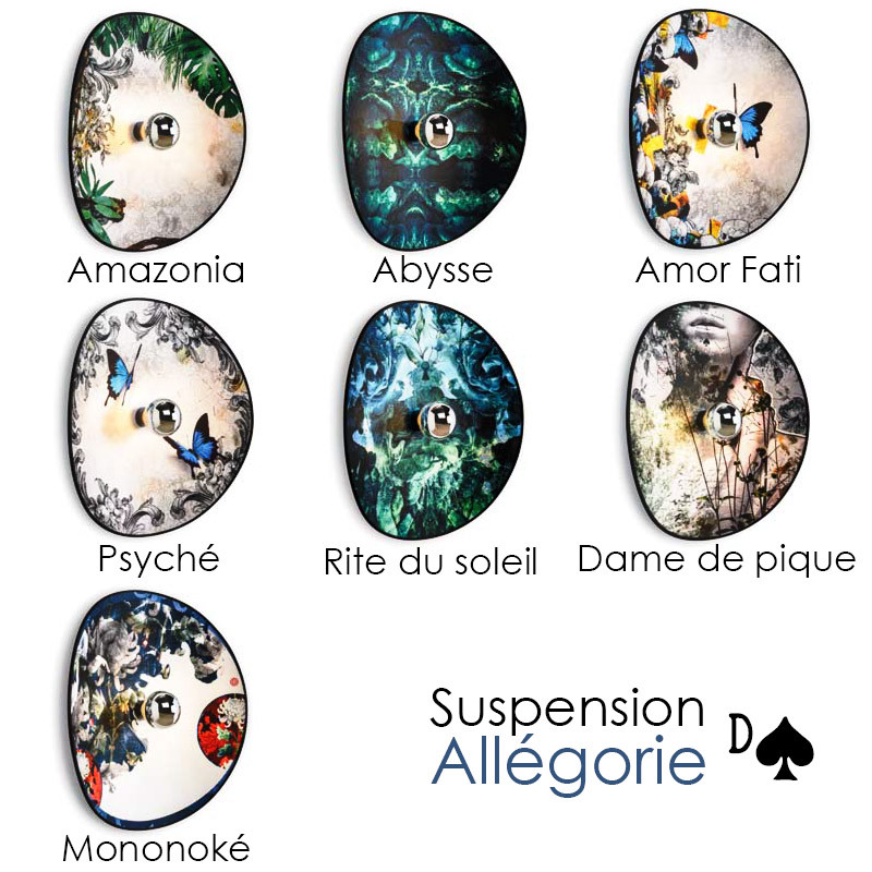 Suspension 3 lampes ALLEGORIE imprimé encre Un Autre Regard