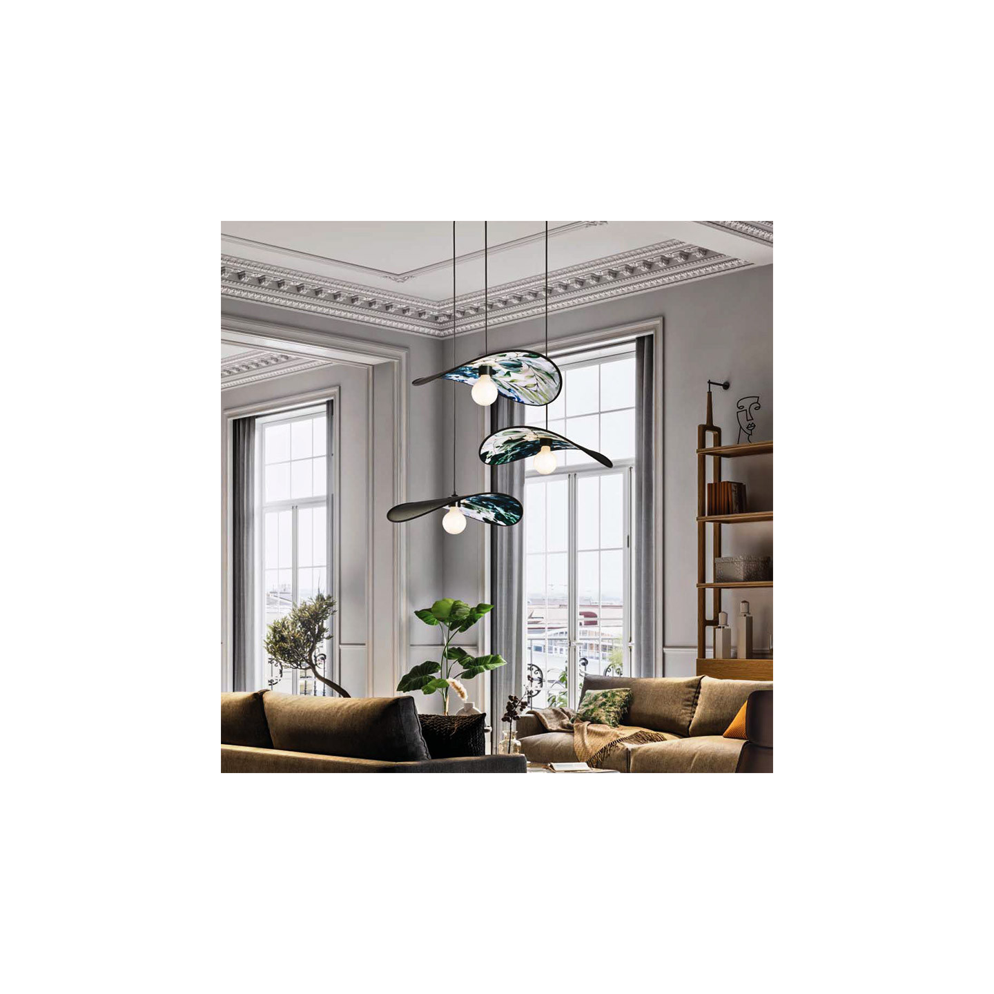 Suspension 3 lampes ALLEGORIE imprimé encre Un Autre Regard