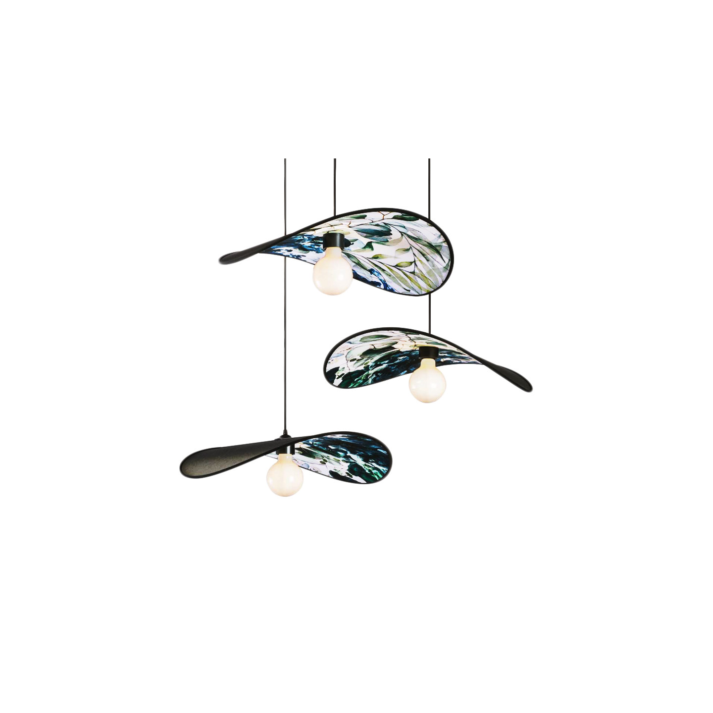 Suspension 3 lampes ALLEGORIE imprimé encre Un Autre Regard