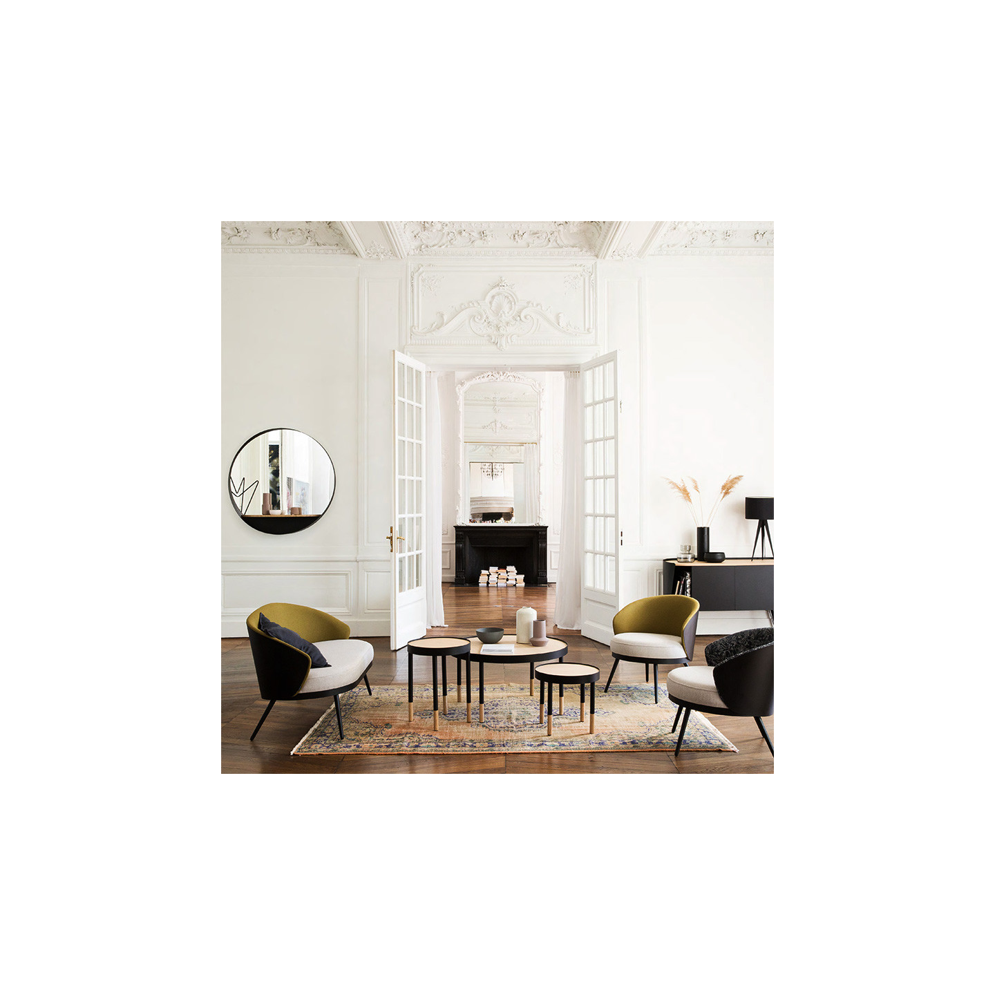 Miroir rond noir EDMOND Ø80 ou 110 cm Resistub Productions