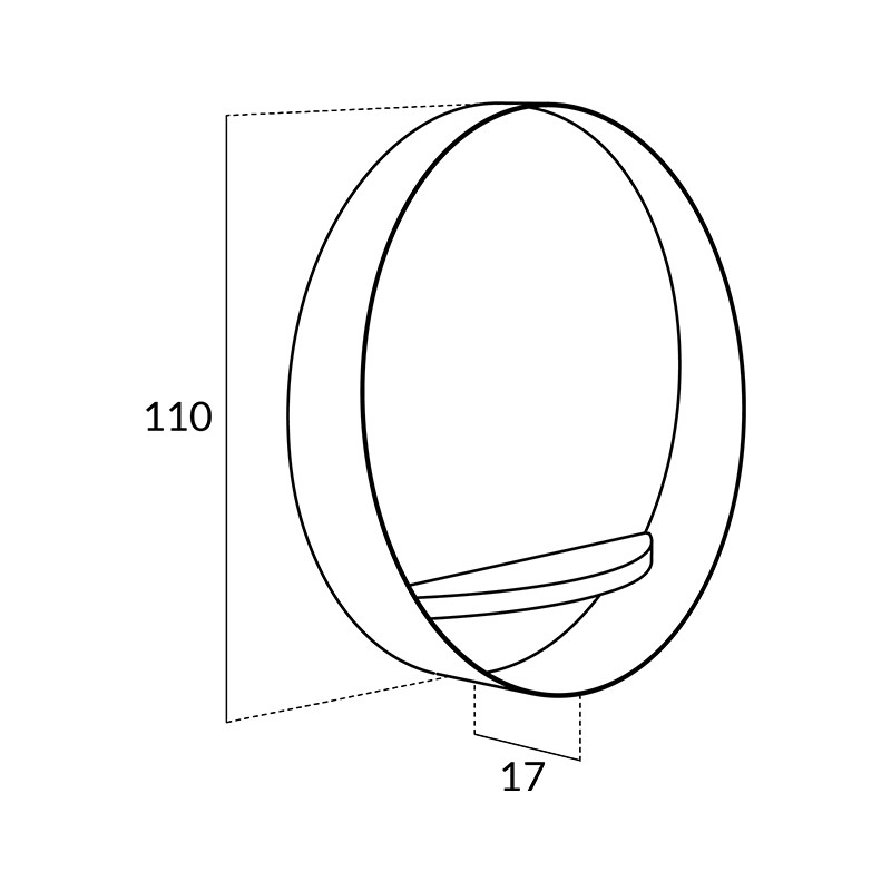 Miroir rond noir EDMOND Ø80 ou 110 cm Resistub Productions