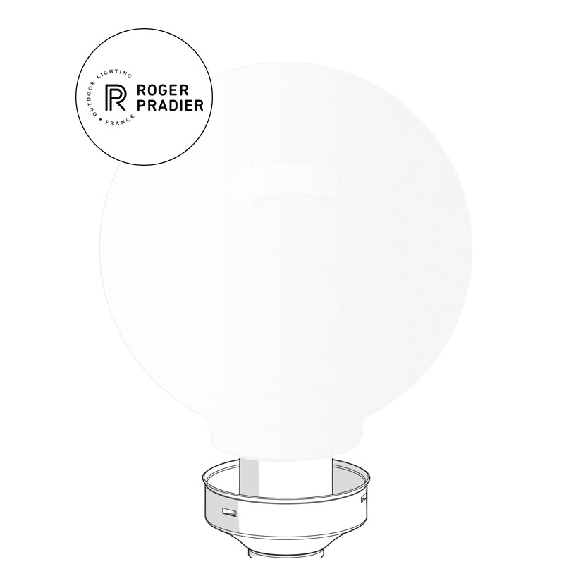 Diffuseur MOON ou BOREAL opale ou fumé, diamètre 20 et 30 cm Roger Pradier