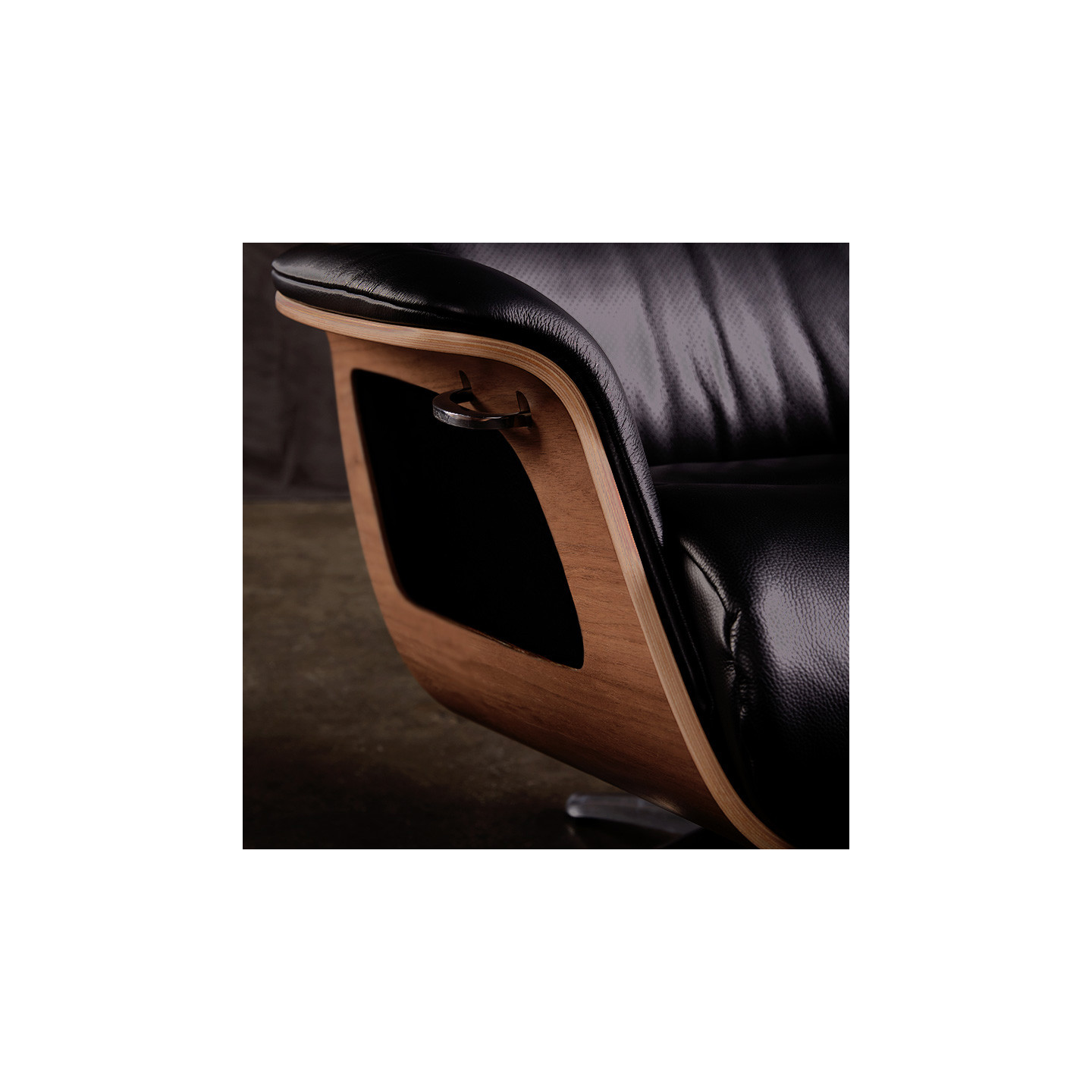 Fauteuil relax design CLEMENT cuir Dakota et noyer, avec ou sans repose-pieds Flexlux