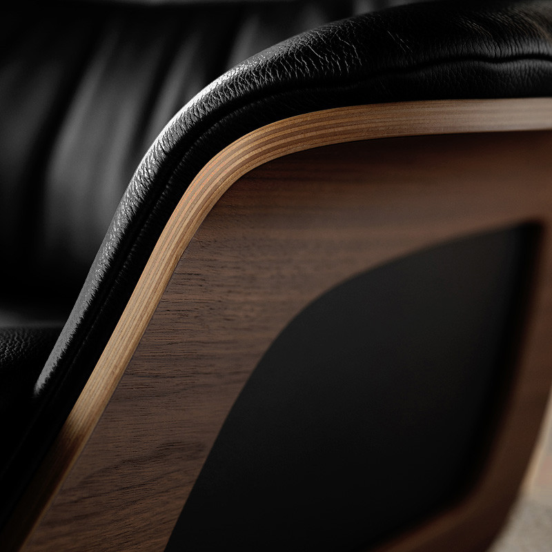 Fauteuil relax design CLEMENT cuir Dakota et noyer, avec ou sans repose-pieds Flexlux