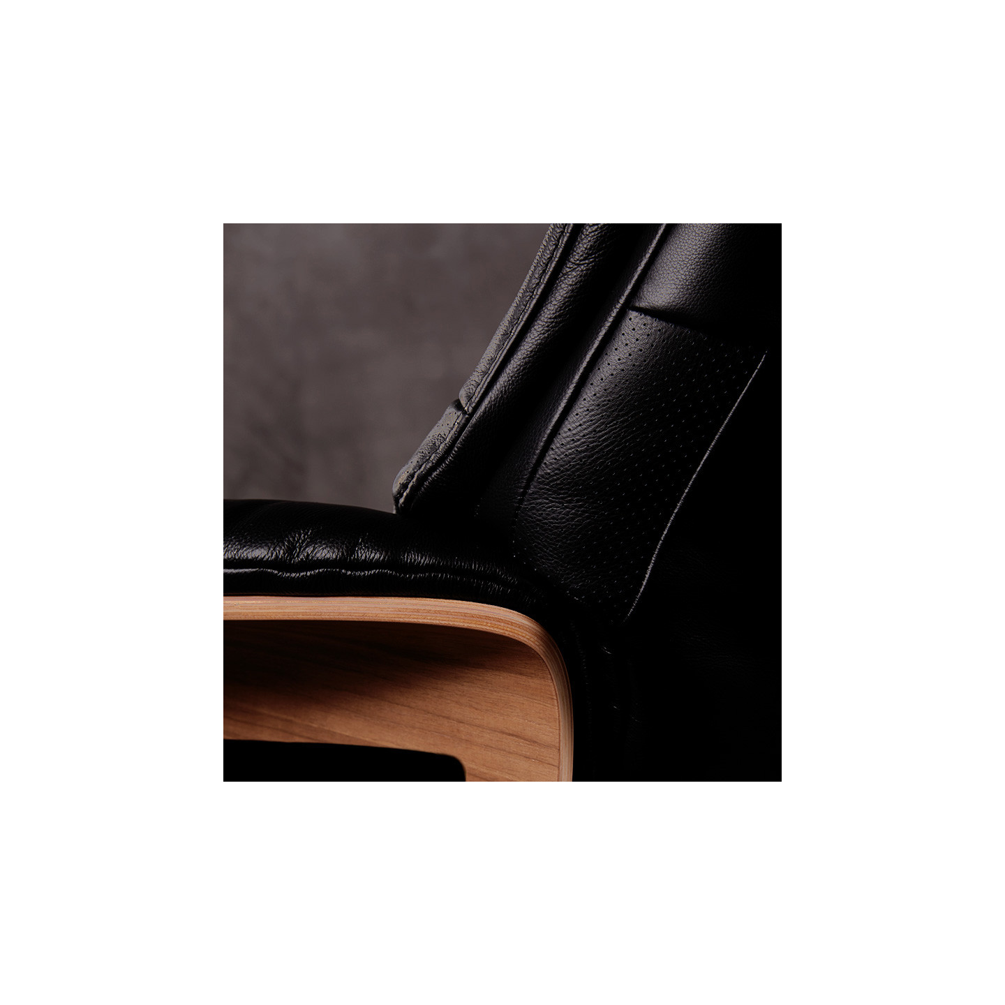 Fauteuil relax design CLEMENT cuir Dakota et noyer, avec ou sans repose-pieds Flexlux