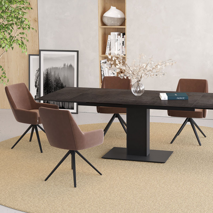 Table extensible rallonges intégrées CONNEXION, 6 finitions Akante