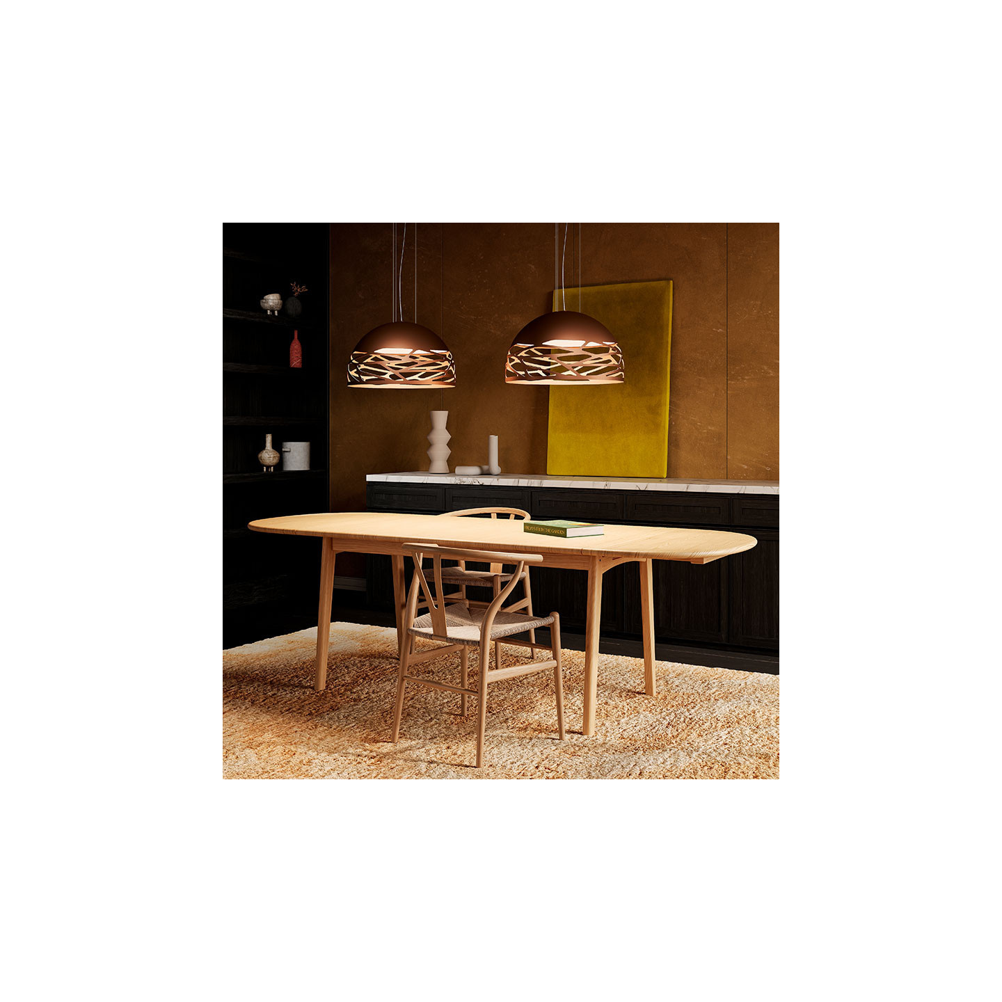 Suspension luminaire design KELLY DÔME Ø50, 60 et 80, 4 coloris Lodès