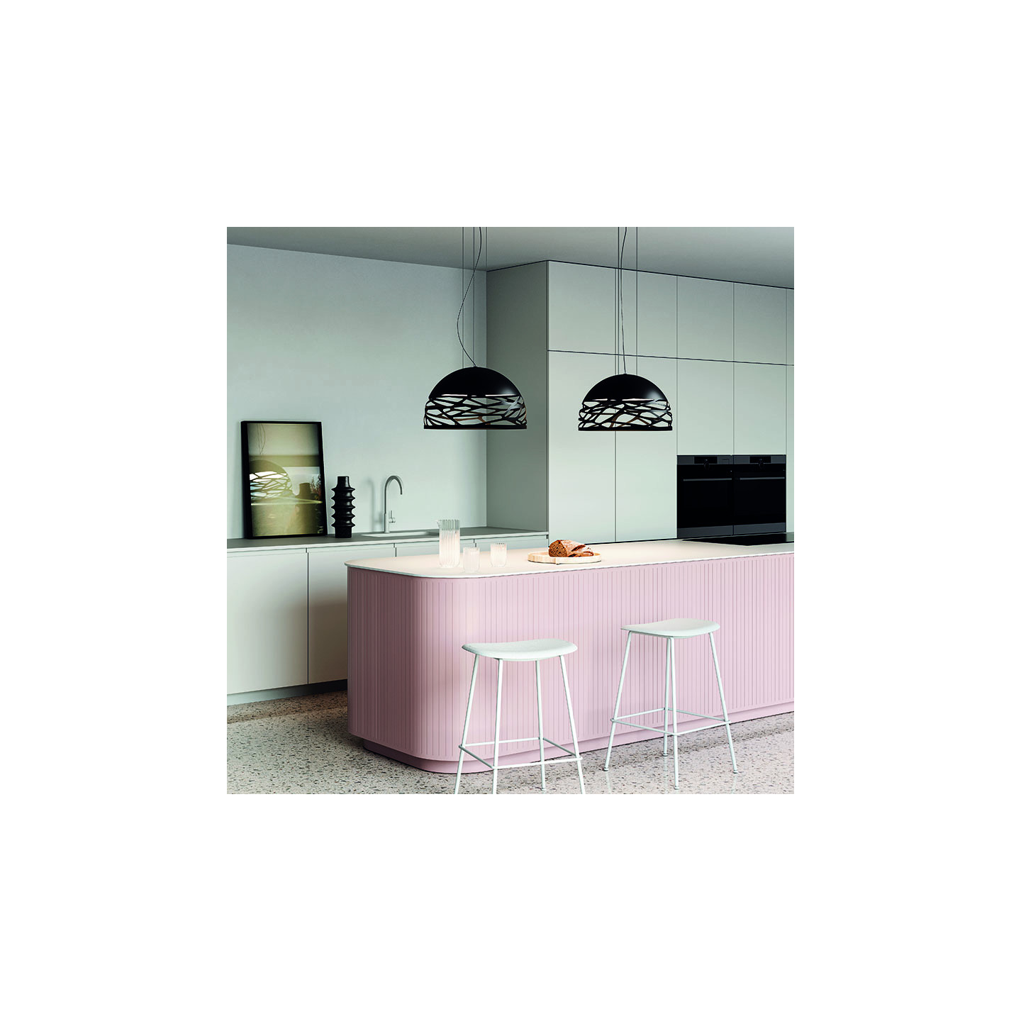 Suspension luminaire design KELLY DÔME Ø50, 60 et 80, 4 coloris Lodès