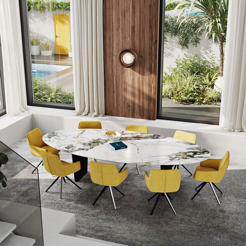 Grande table à manger GOLIATH en céramique 260 ou 280 cm, 4 finitions Akante