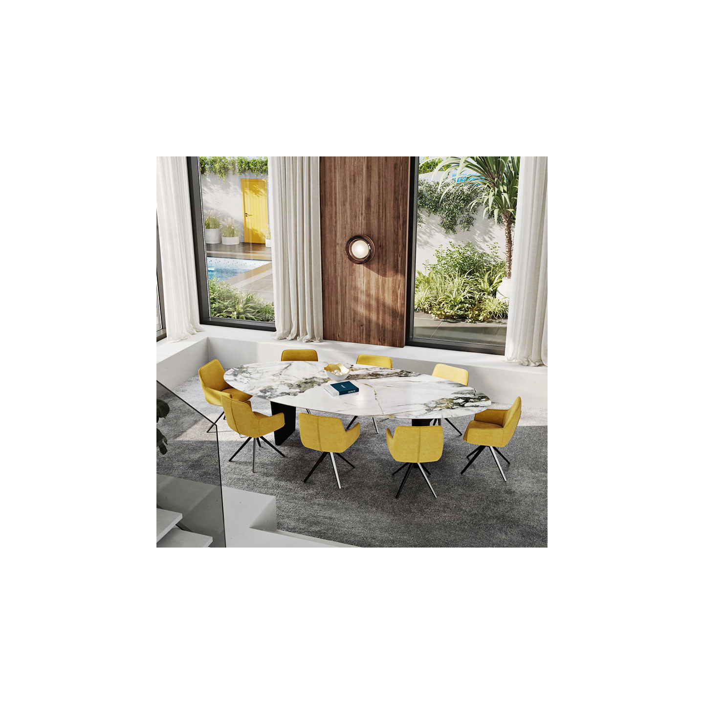 Grande table à manger GOLIATH en céramique 260 ou 280 cm, 4 finitions Akante