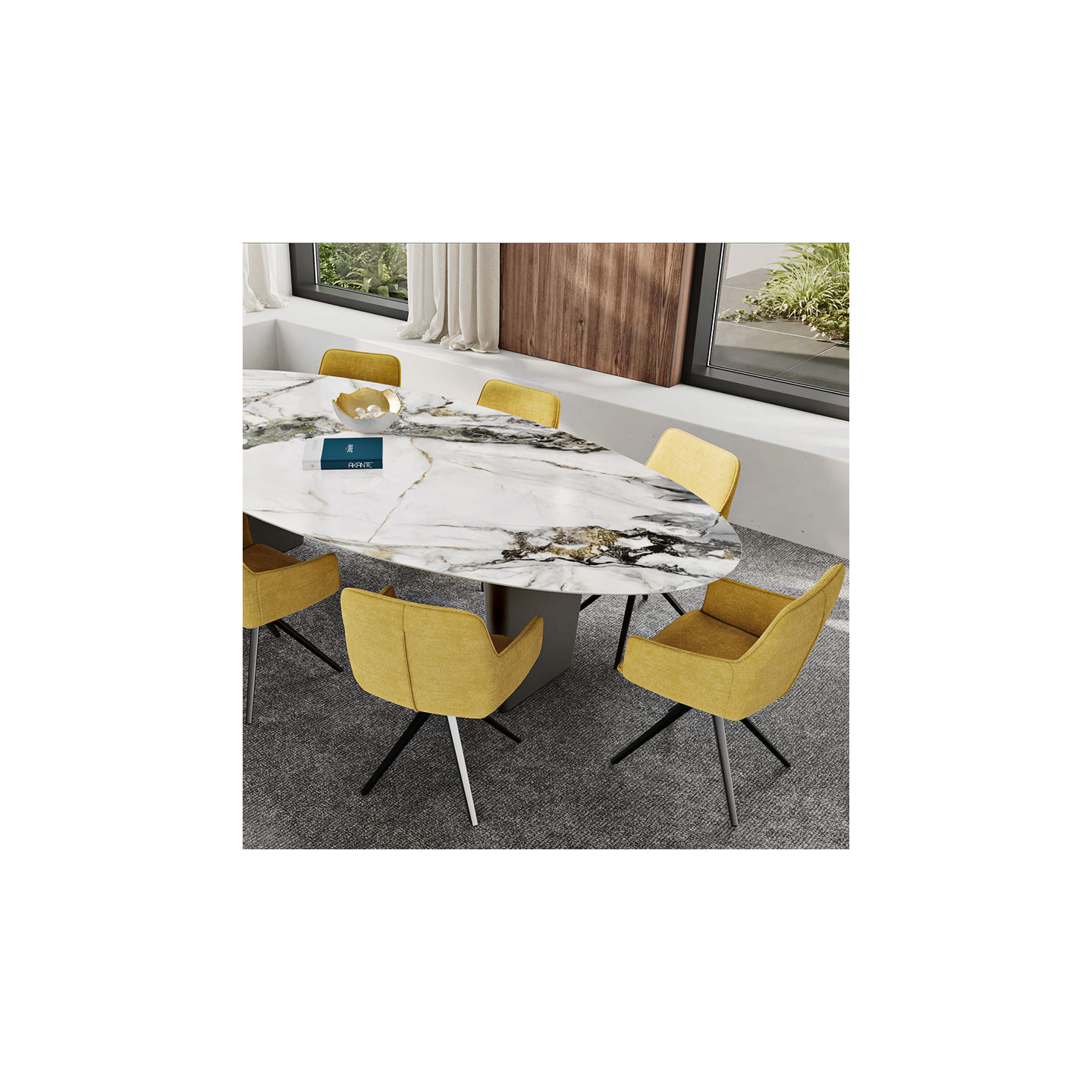 Grande table à manger GOLIATH en céramique 260 ou 280 cm, 4 finitions Akante