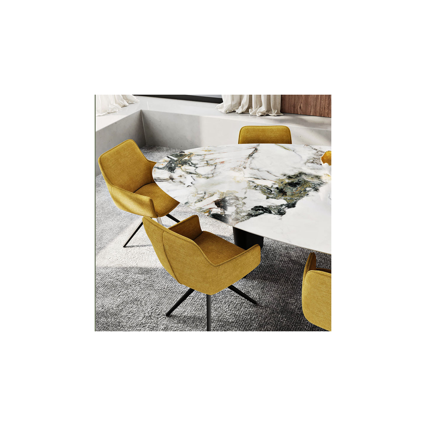 Grande table à manger GOLIATH en céramique 260 ou 280 cm, 4 finitions Akante