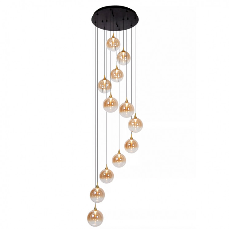 Suspension pour escalier GISELA AMBRE, 12 lampes Lucide