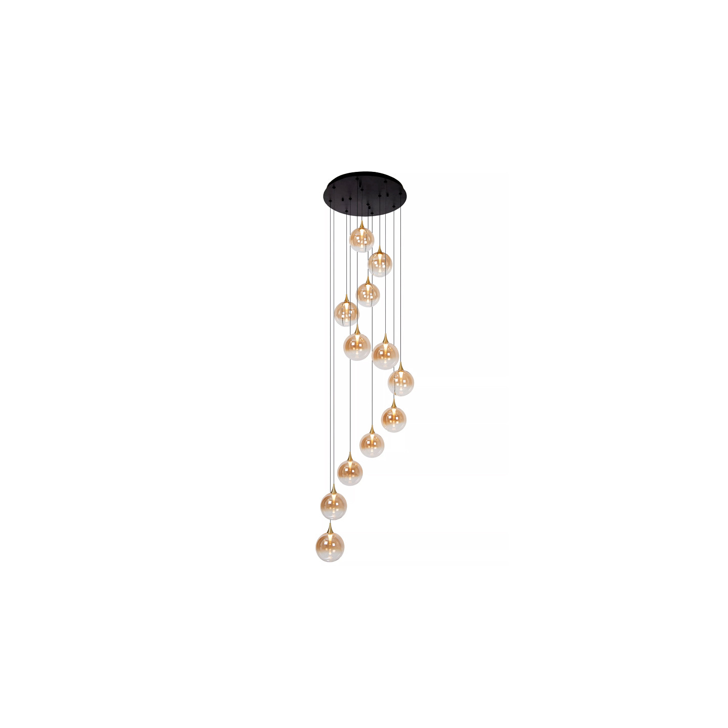 Suspension pour escalier GISELA AMBRE, 12 lampes Lucide