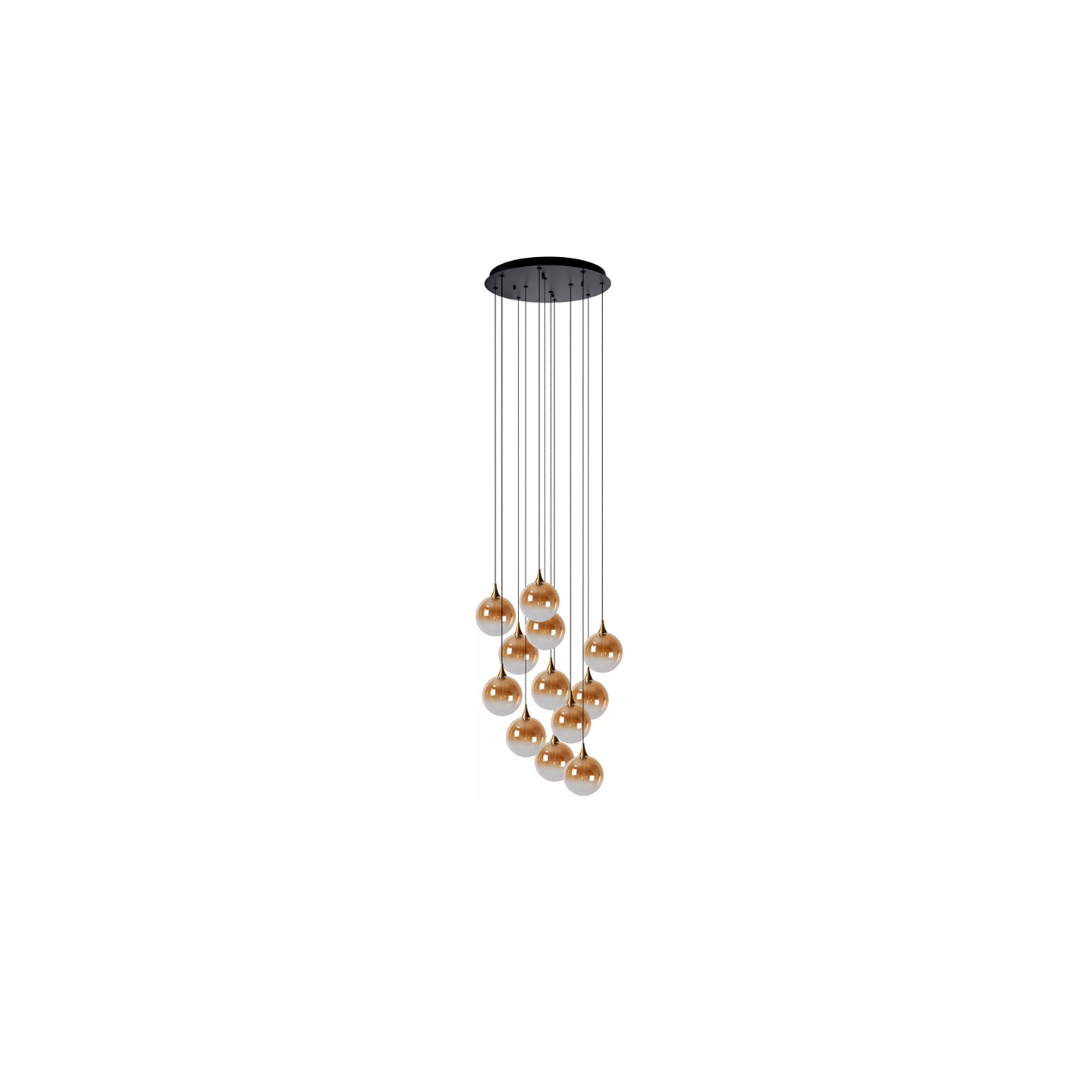 Suspension pour escalier GISELA AMBRE, 12 lampes Lucide