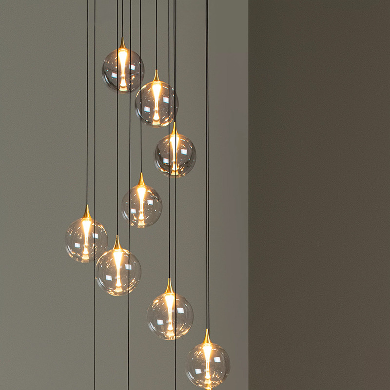 Suspension pour escalier GISELA TRANSPARENT, 12 lampes Lucide