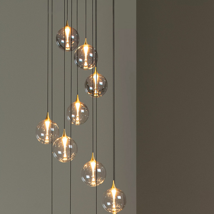 Suspension pour escalier GISELA TRANSPARENT, 12 lampes Lucide