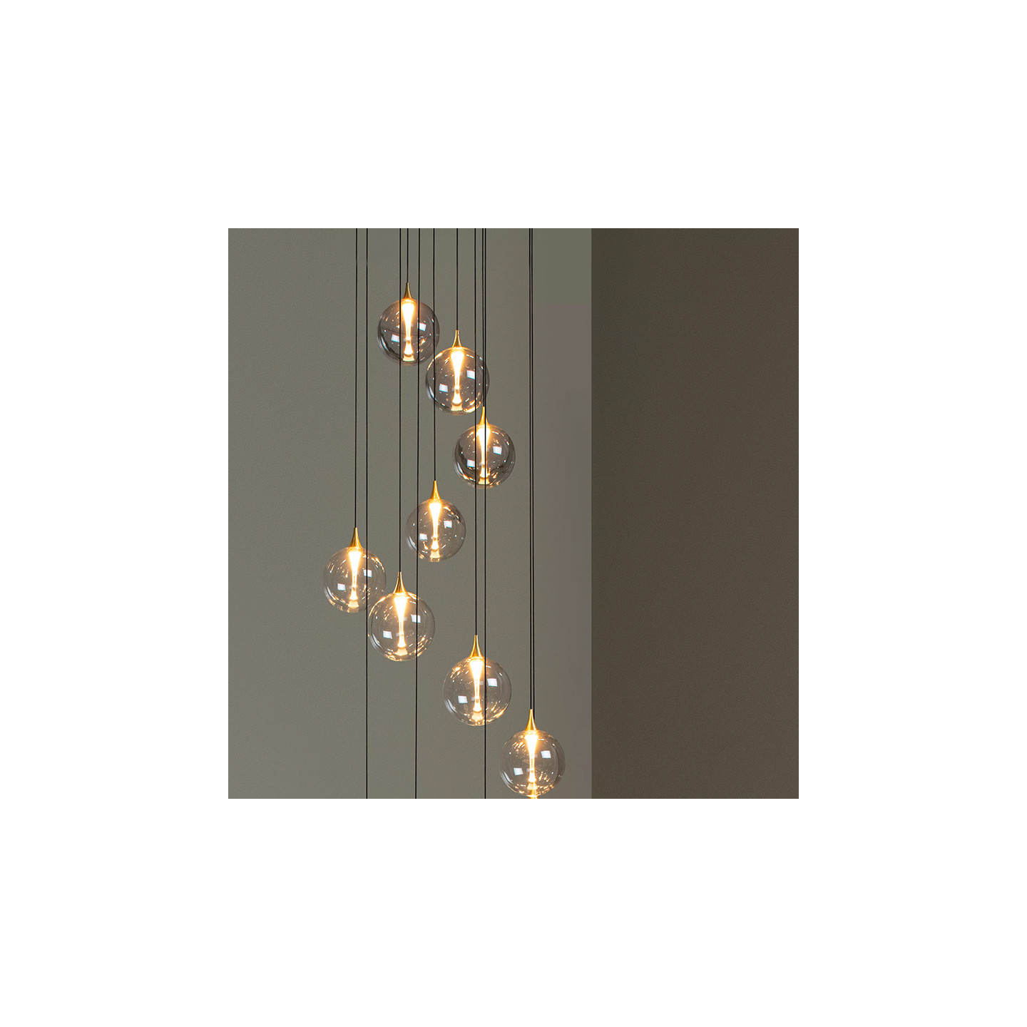 Suspension pour escalier GISELA TRANSPARENT, 12 lampes Lucide