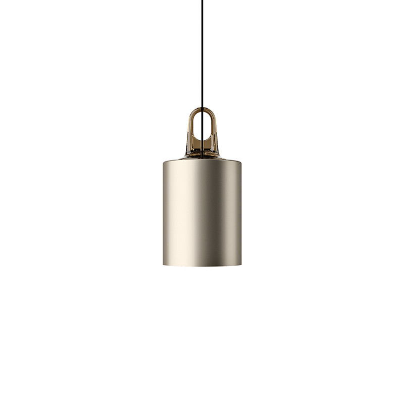 Suspension métal JIM CYLINDER, noir ou champagne Lodes