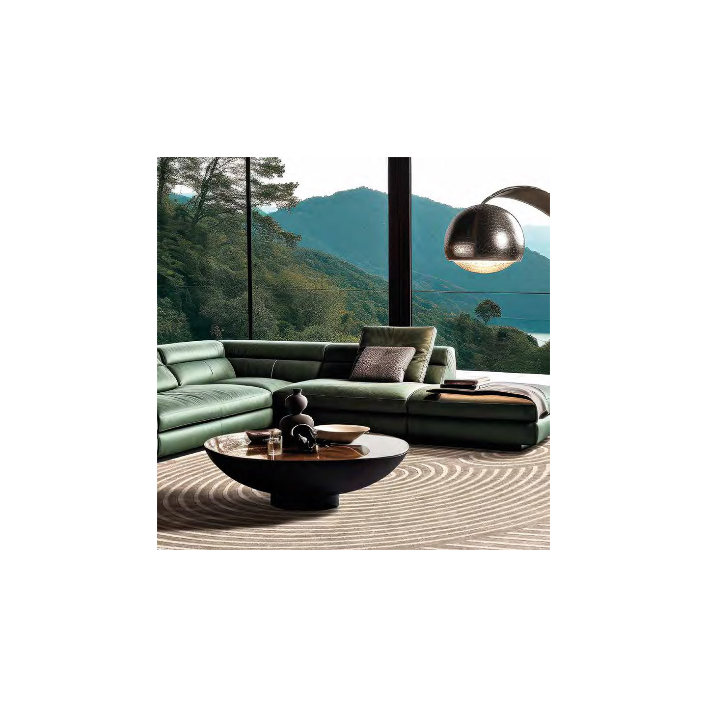 Tapis rond pour salon ZEN ROUND Ø200, 3 coloris Sitap Carpet Couture Italia
