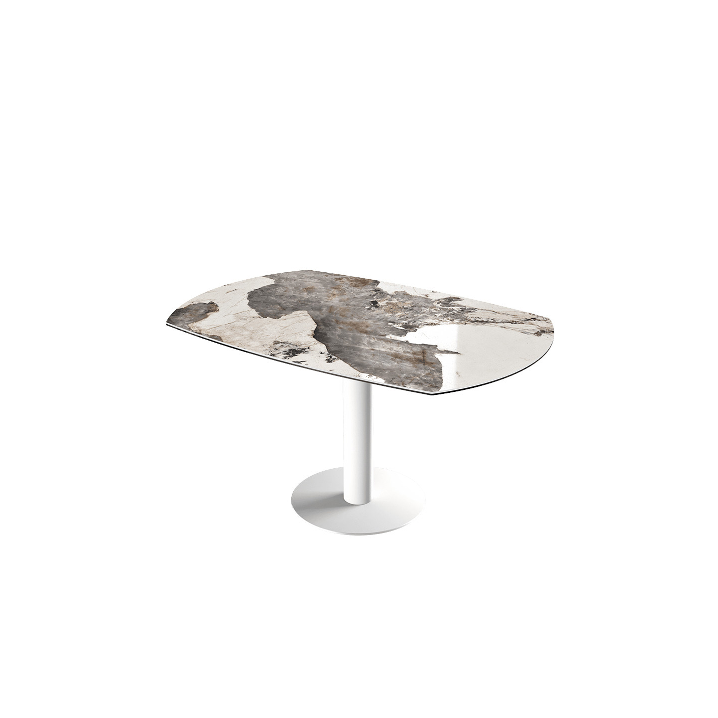 Table à manger ronde extensible NEW LUNA, 6 céramiques Akante