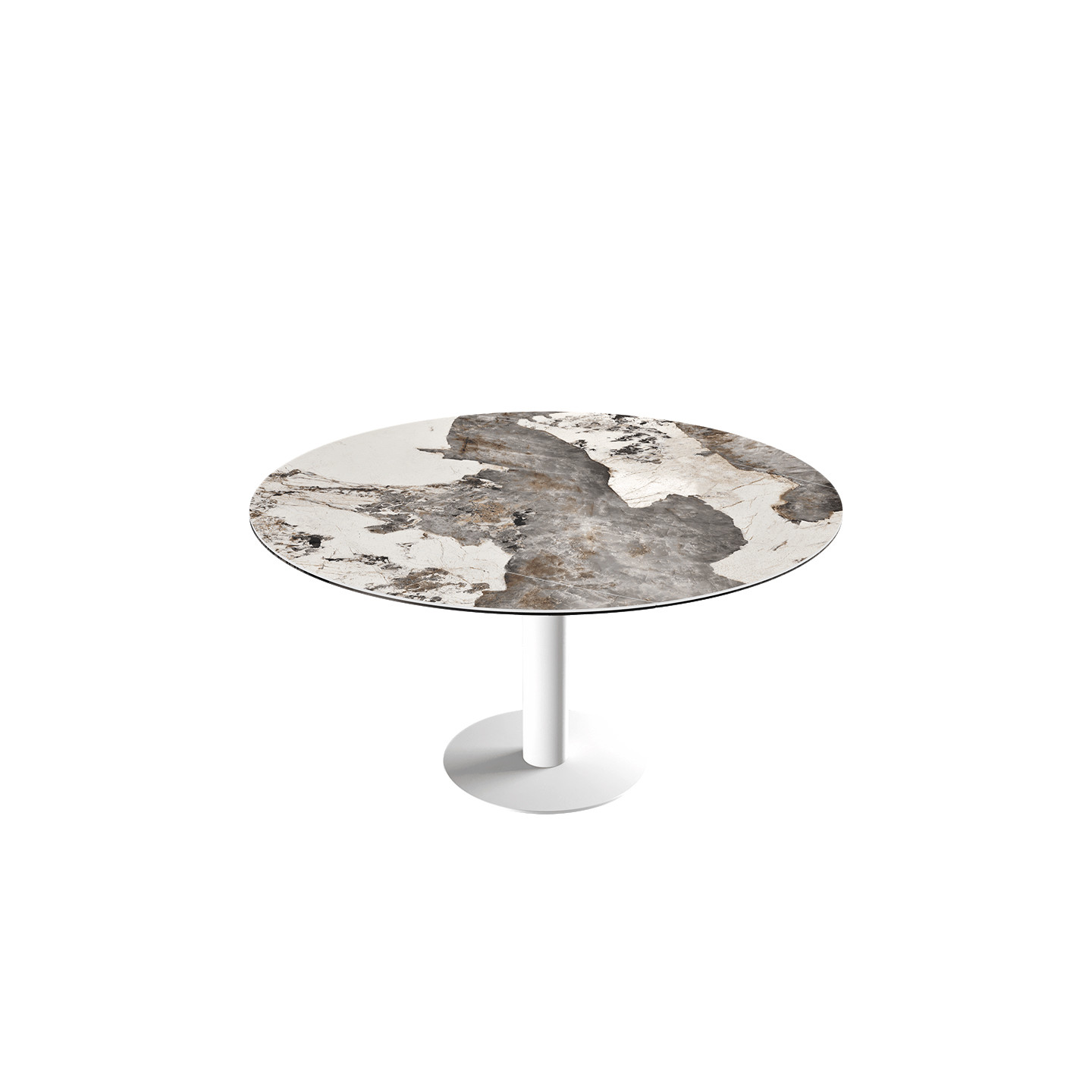 Table à manger ronde extensible NEW LUNA, 6 céramiques Akante