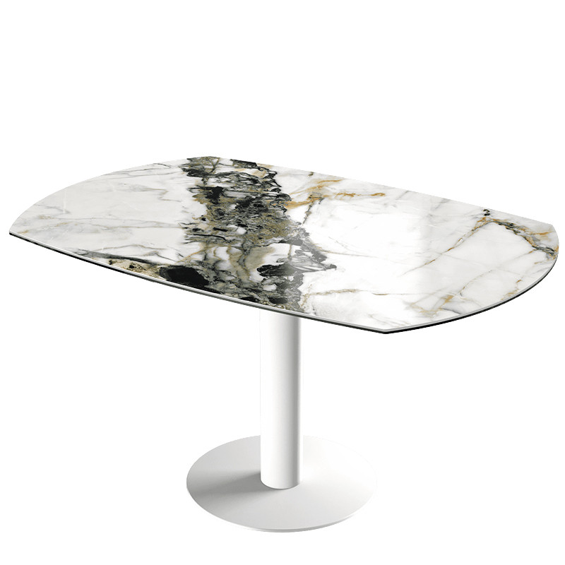 Table à manger ronde extensible NEW LUNA, 6 céramiques Akante