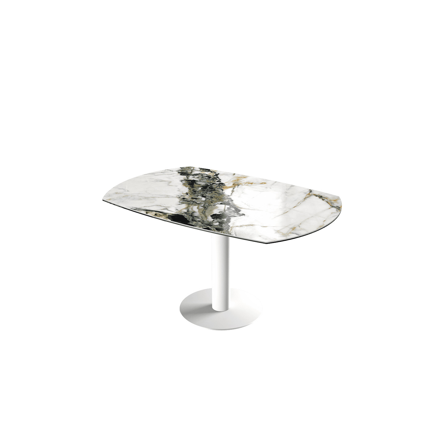 Table à manger ronde extensible NEW LUNA, 6 céramiques Akante