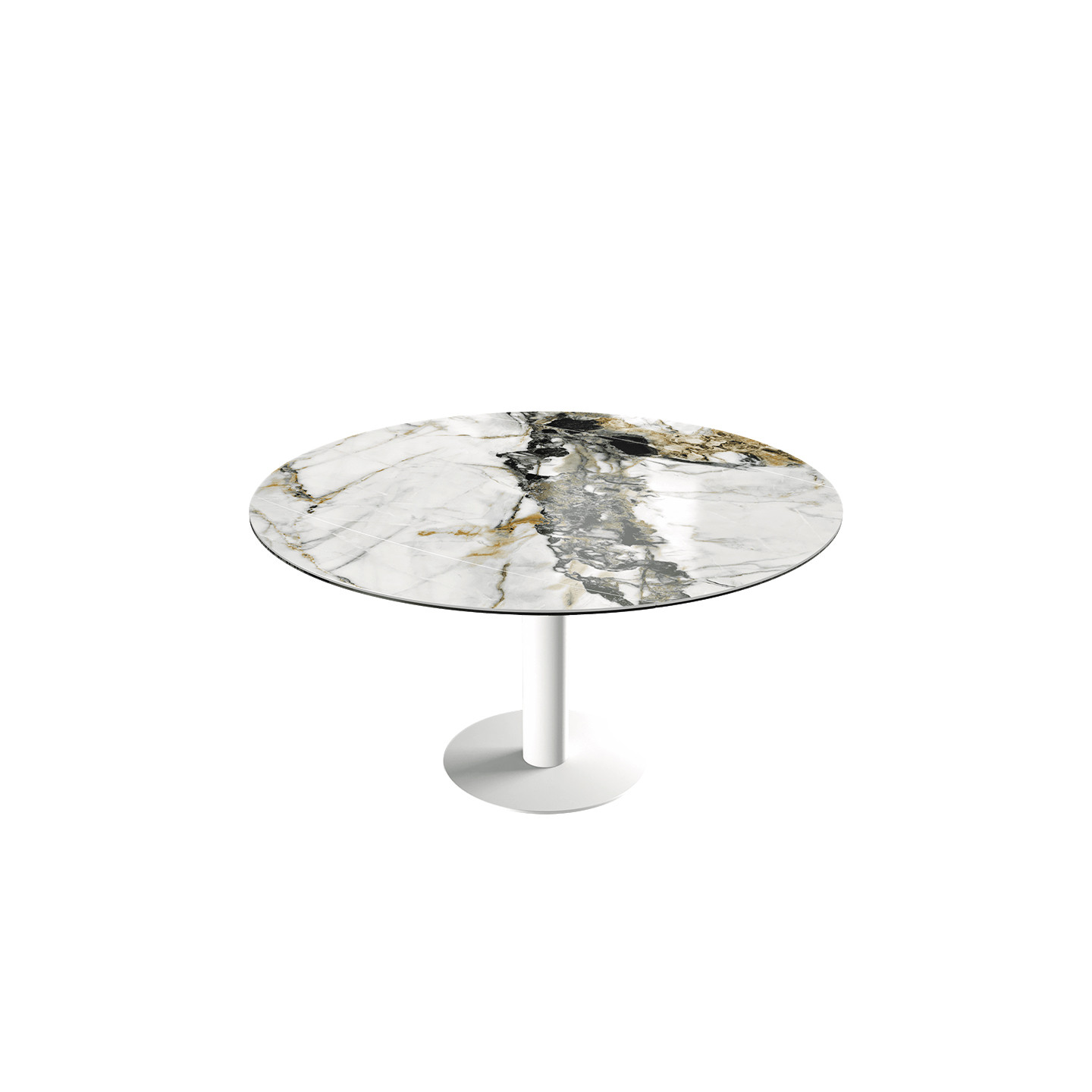Table à manger ronde extensible NEW LUNA, 6 céramiques Akante