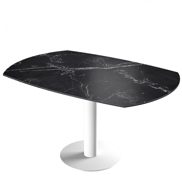 Table à manger ronde extensible NEW LUNA, 6 céramiques Akante