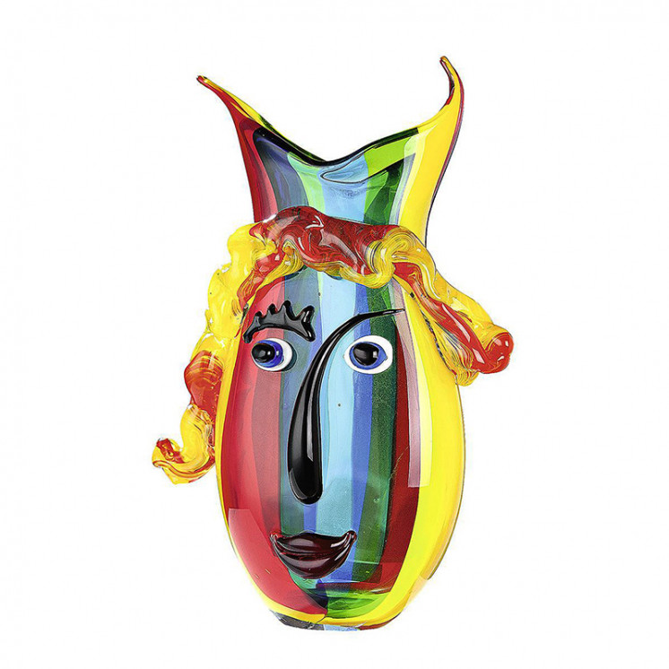 Vase en verre soufflé artisanal RAINBOW multicouleur Gilde