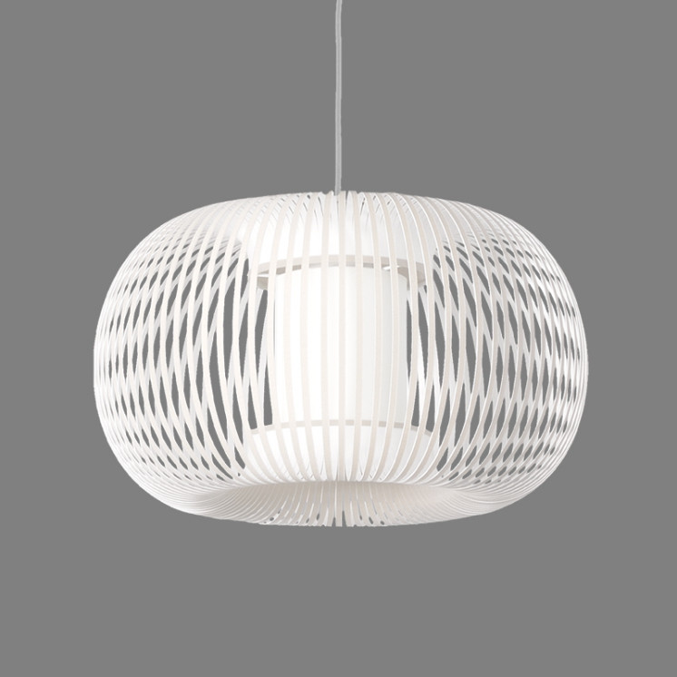 Suspension tissu blanc MIRTA Ø 38 ou 45 cm Acb Lighting