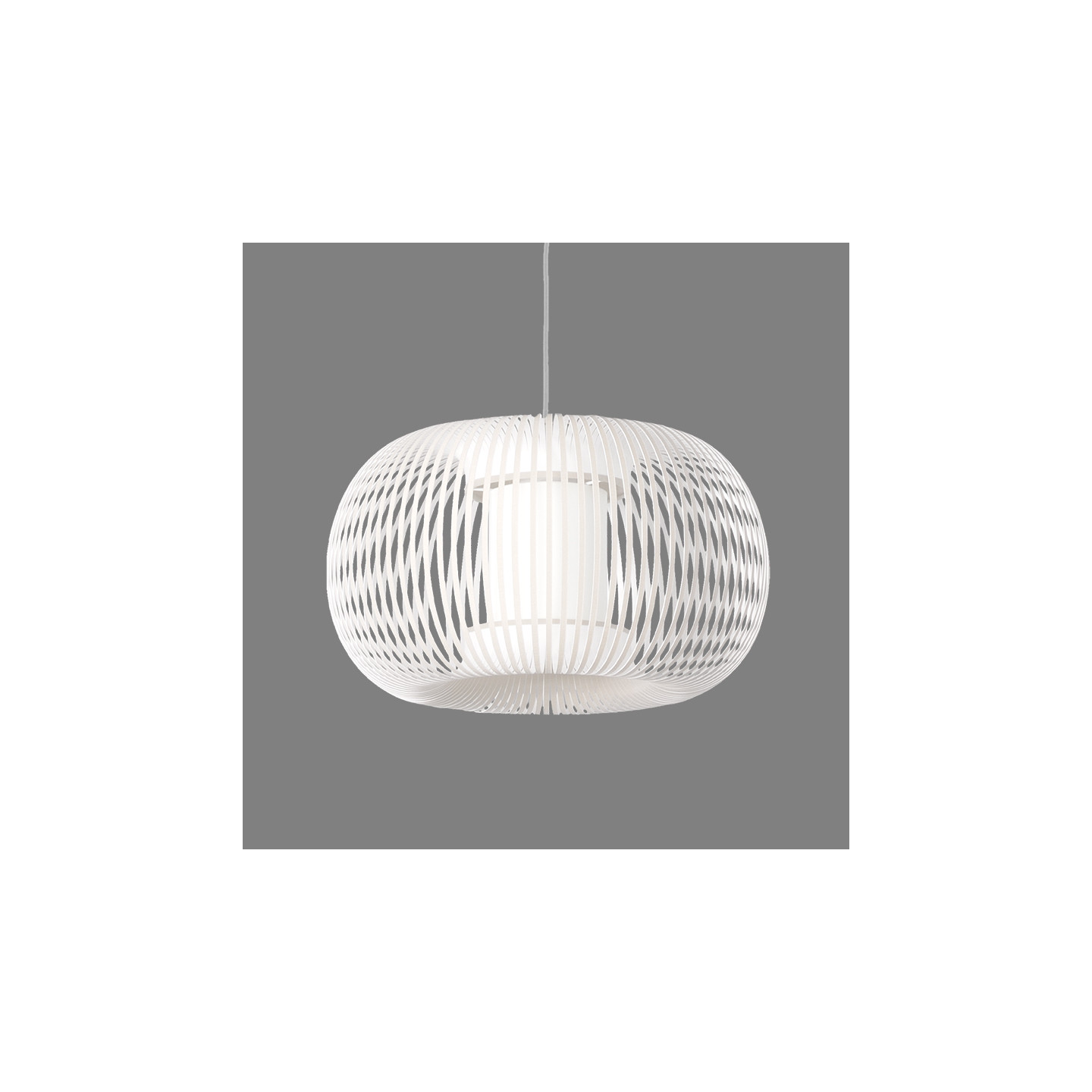 Suspension tissu blanc MIRTA Ø 38 ou 45 cm Acb Lighting