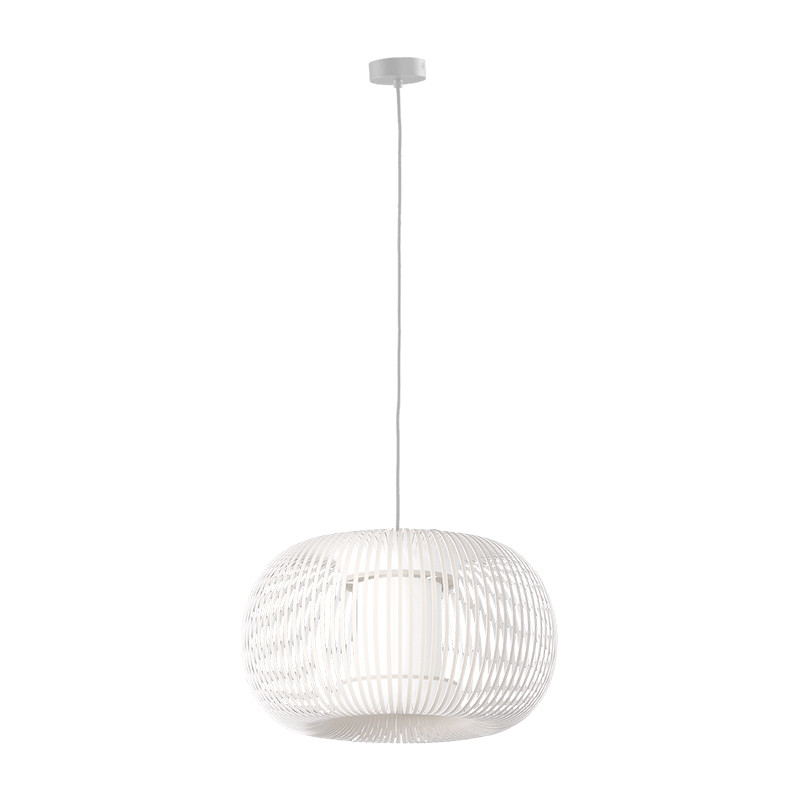 Suspension tissu blanc MIRTA Ø 38 ou 45 cm Acb Lighting