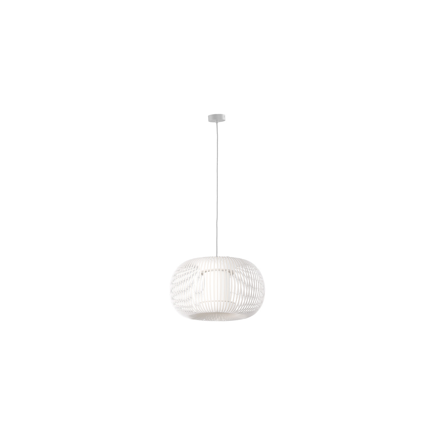Suspension tissu blanc MIRTA Ø 38 ou 45 cm Acb Lighting