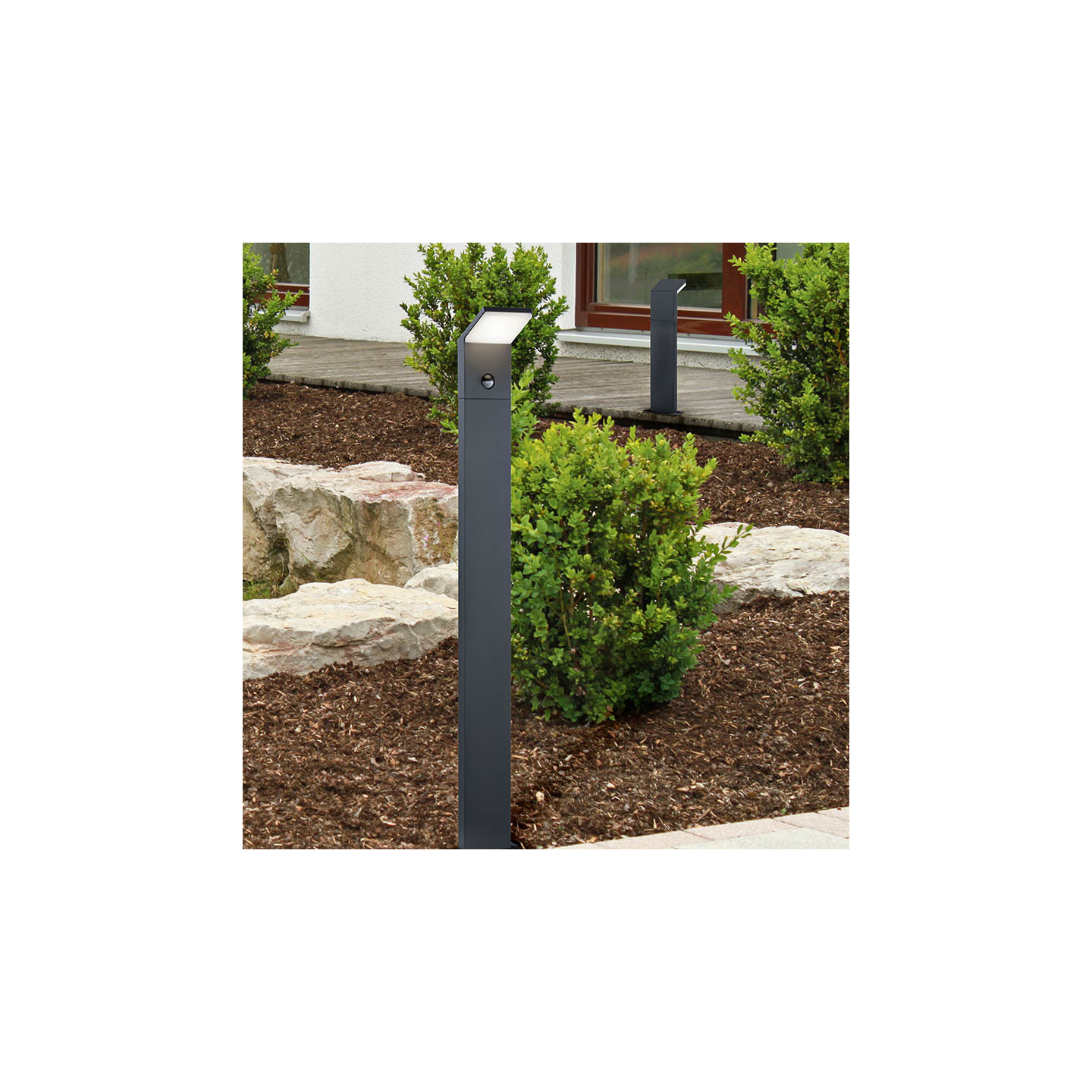 Lampadaire led extérieur PEARL avec ou sans détecteur Trio Lighting