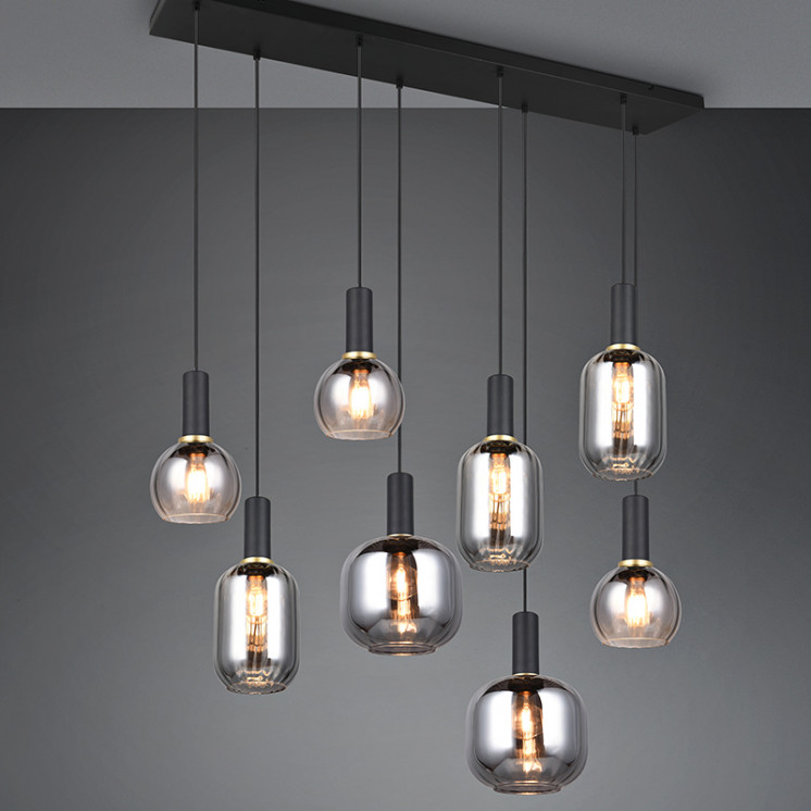 Suspension multiple verre DIVA 8 lampes Trio Lighting