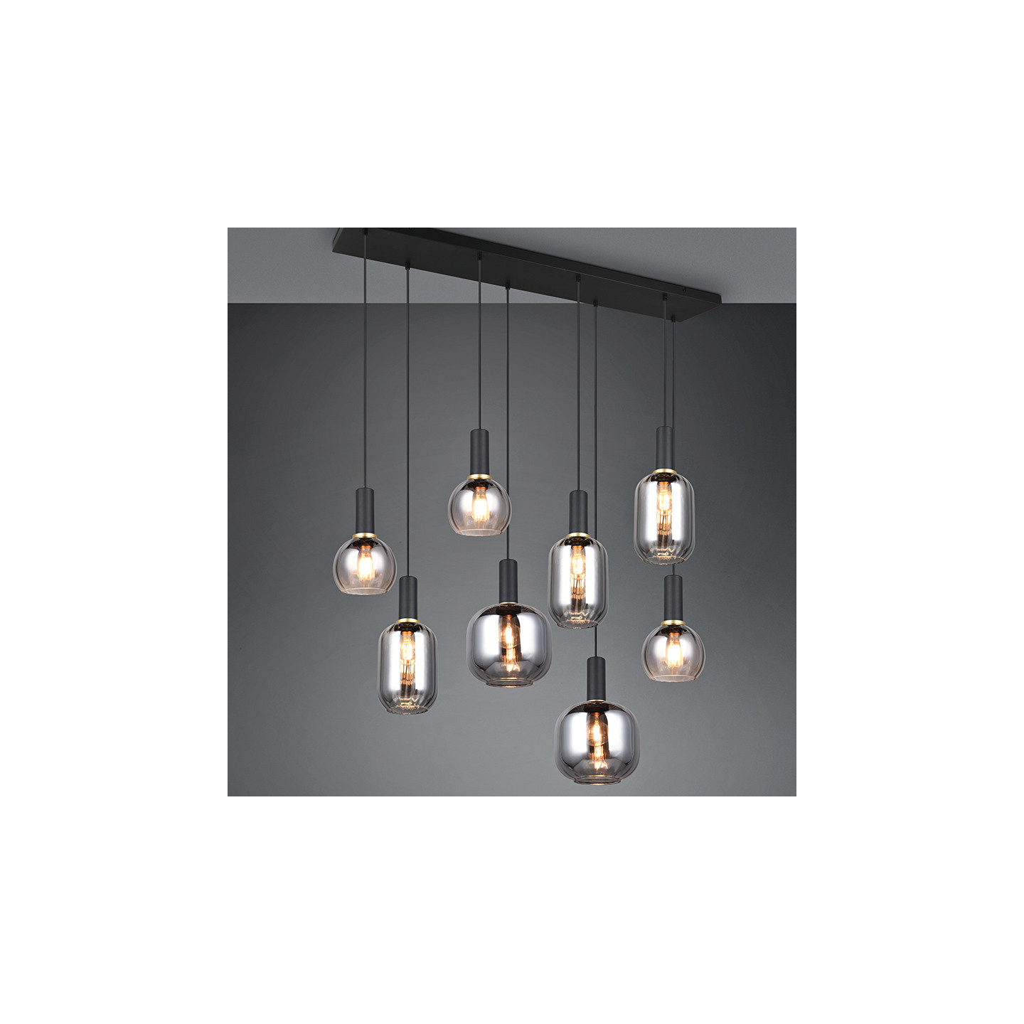 Suspension multiple verre DIVA 8 lampes Trio Lighting