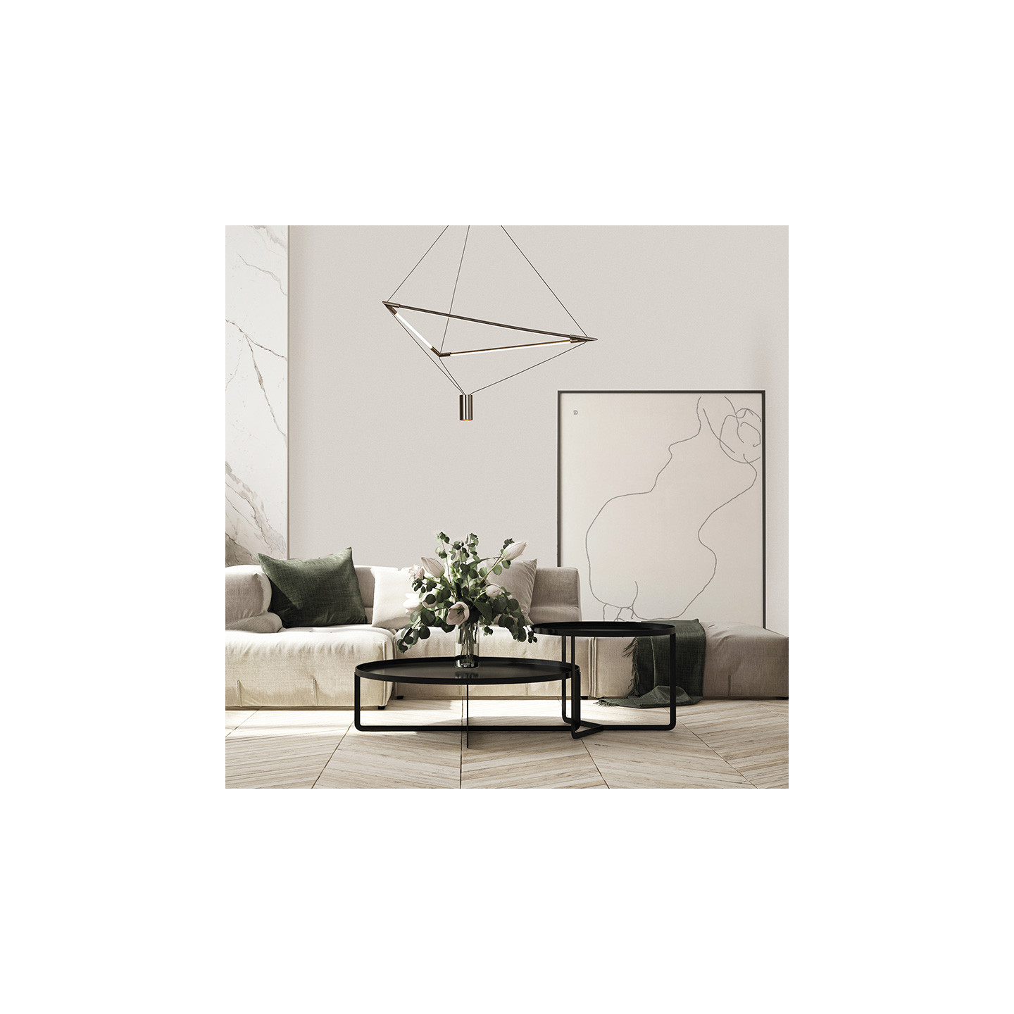 Suspension luminaire design ELECTRA, 2 tailles Mantra Iluminacion