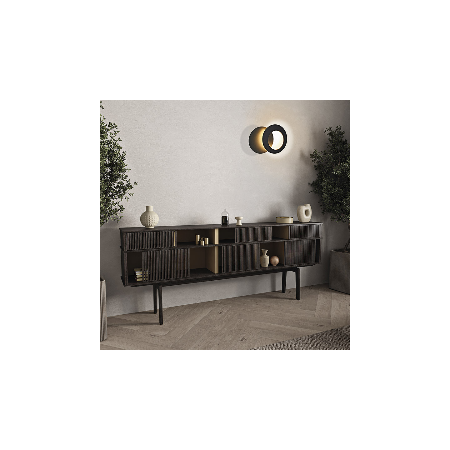 Applique murale ronde TORONTO noir ou blanc, 2 tailles Mantra Iluminacion
