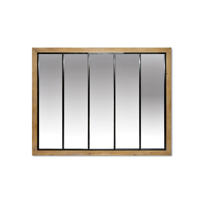 Miroir verrière bois et métal FAKTORY, 2 dimensions Cadraven