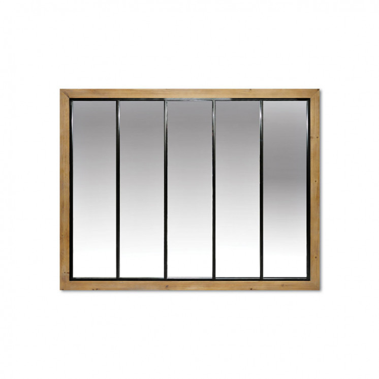Miroir verrière bois et métal FAKTORY, 2 dimensions Cadraven